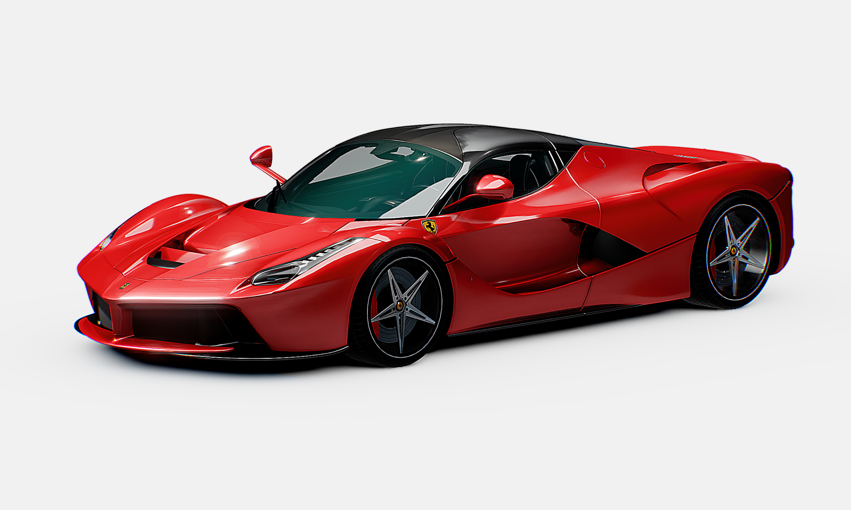 Rendered LaFerrari with paint and lighting.
